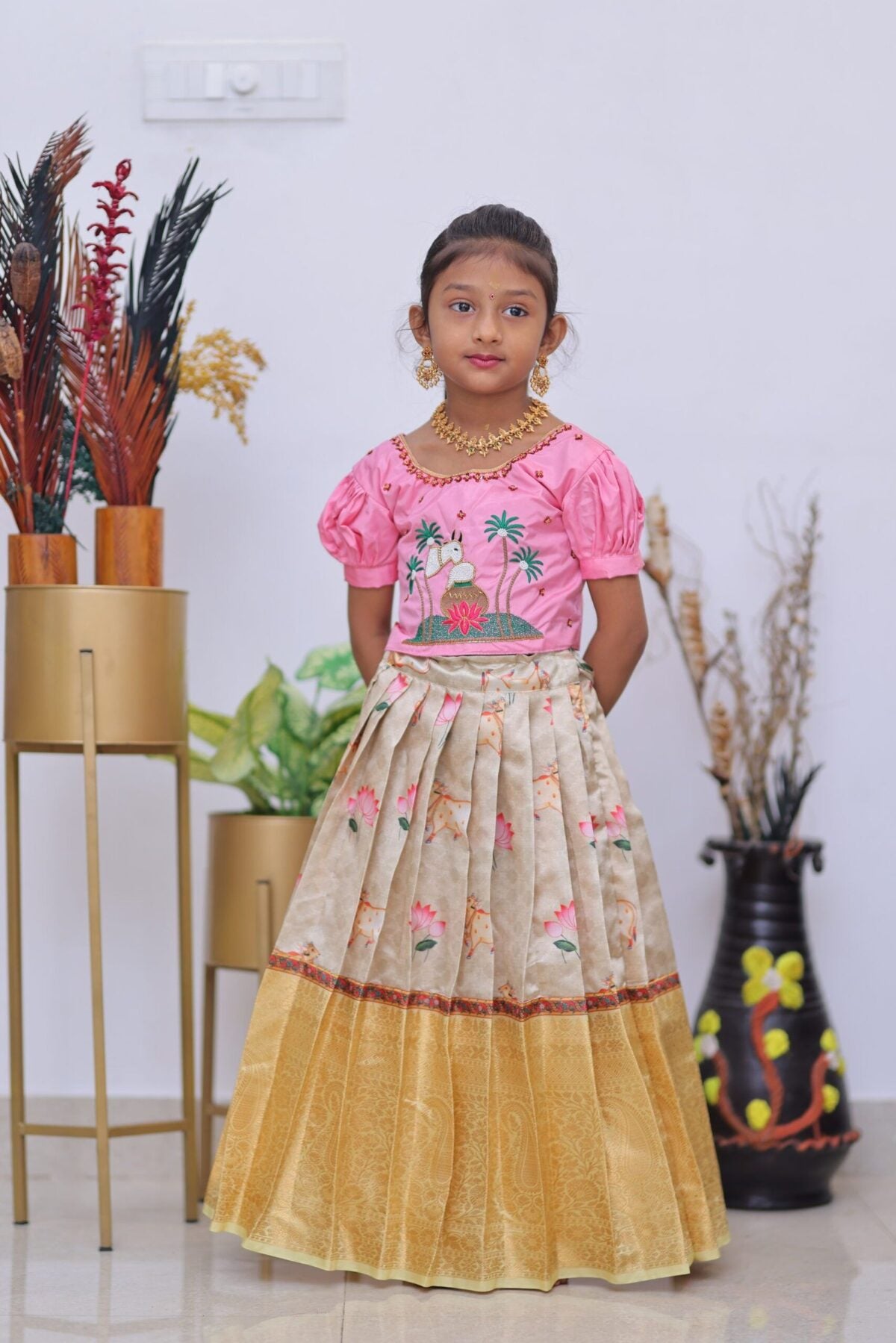 pichwai print on bangalori silk