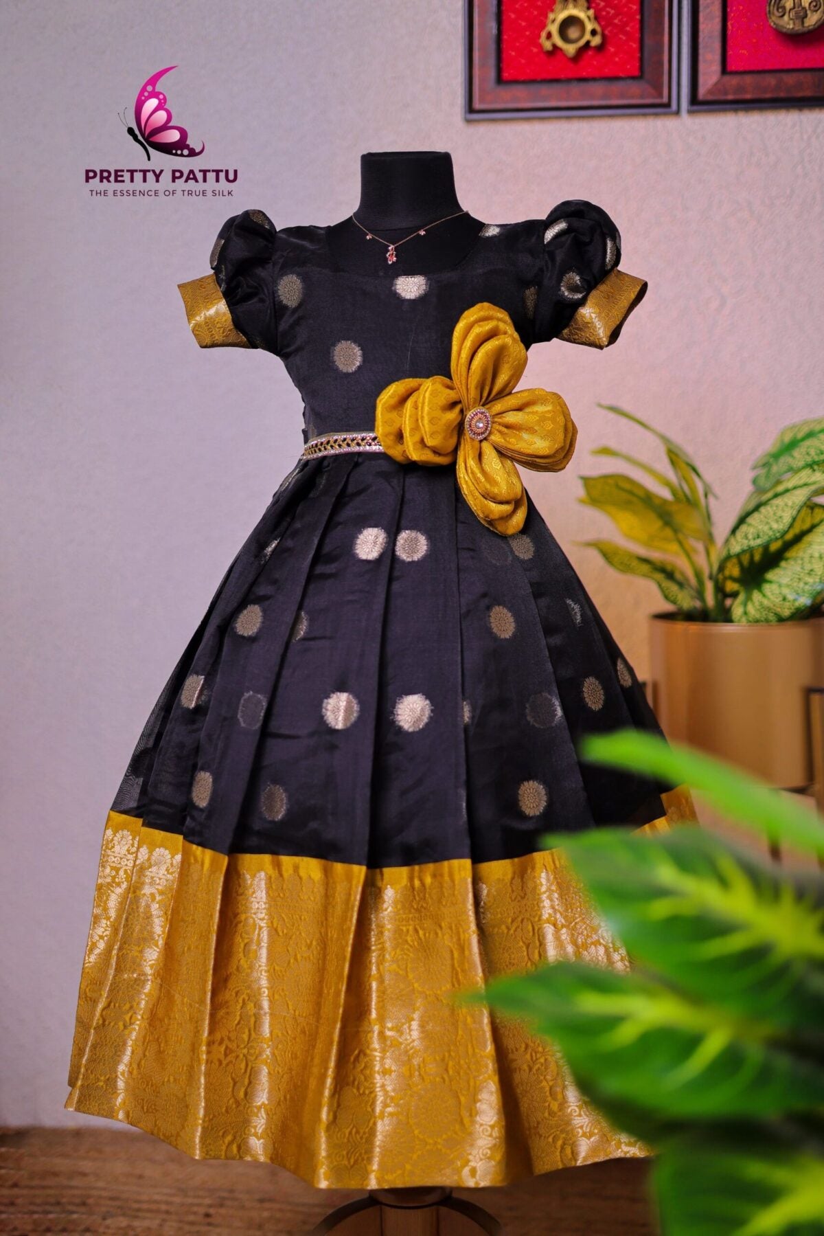 Katan organza silk frock .
