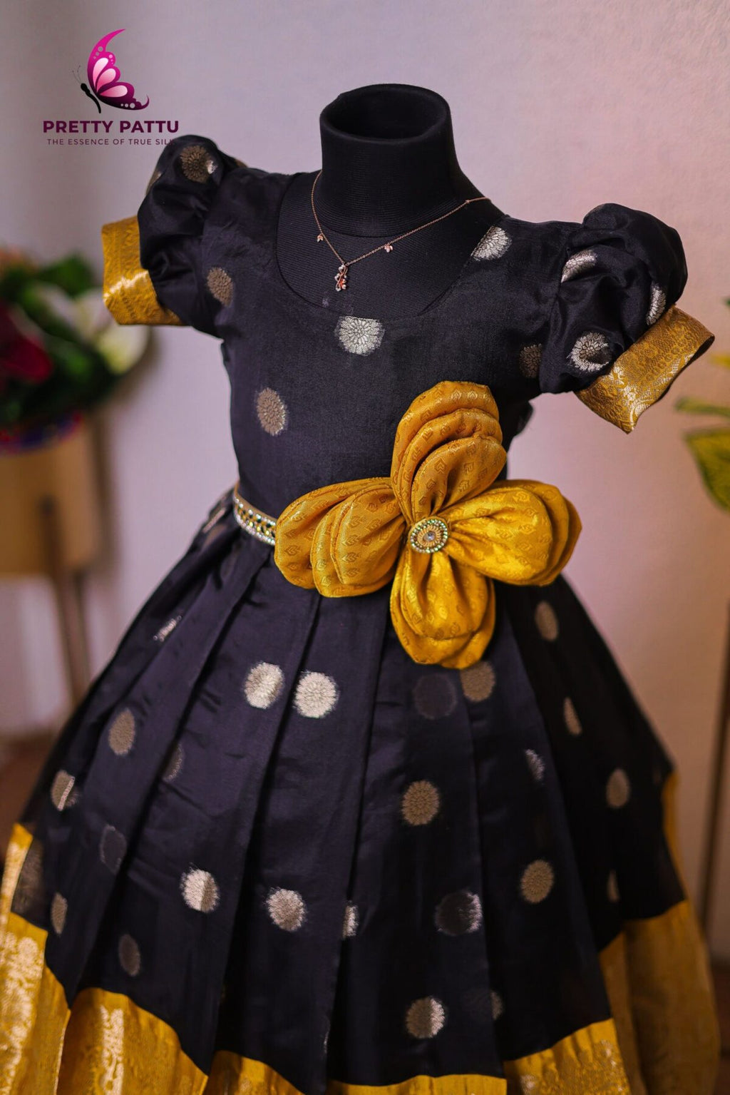 Katan organza silk frock .