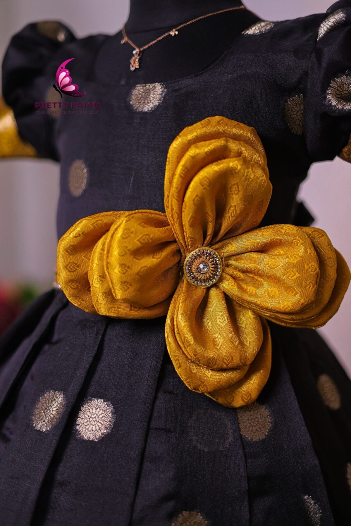 Katan organza silk frock .