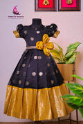 Katan organza silk frock .