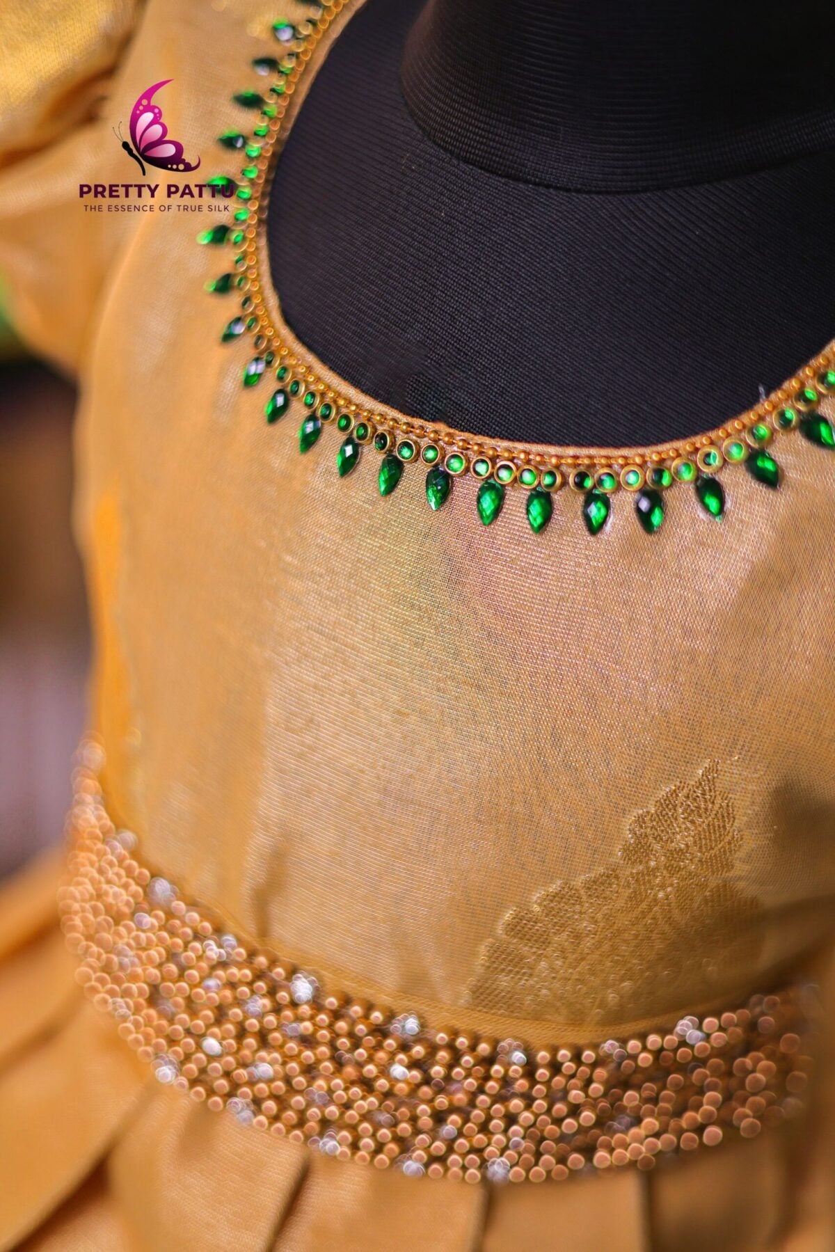 Banarasi tissue silk frock.