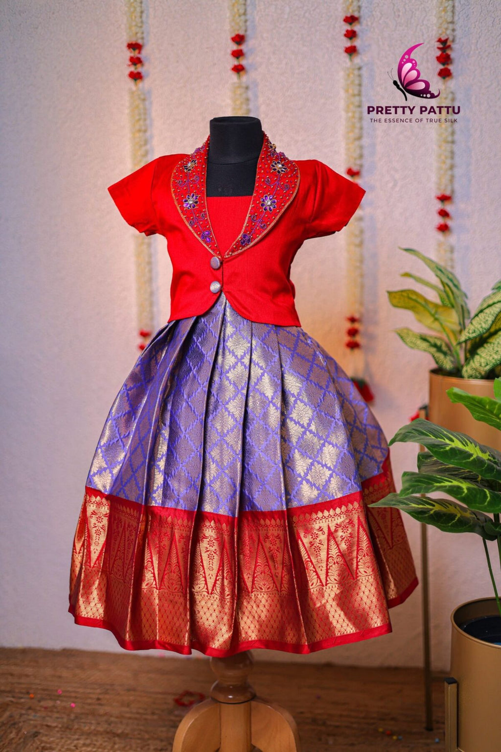 Semi-Banarasi silk frock