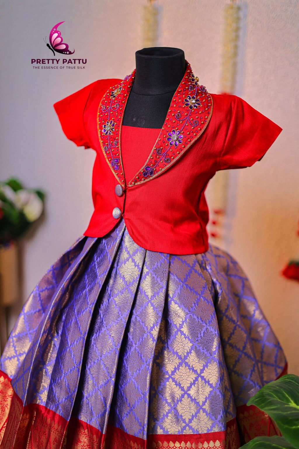 Semi-Banarasi silk frock