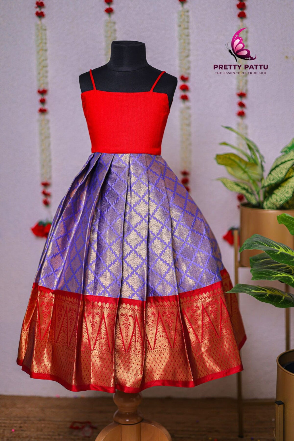 Semi-Banarasi silk frock