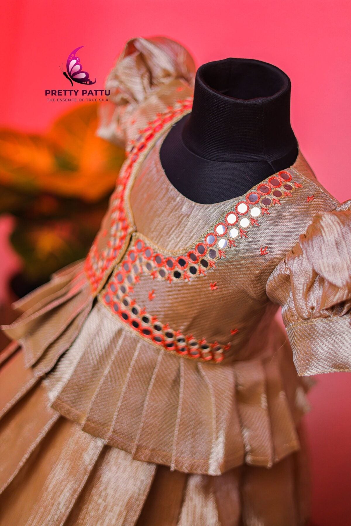 Tissue  Banarasi silk frock