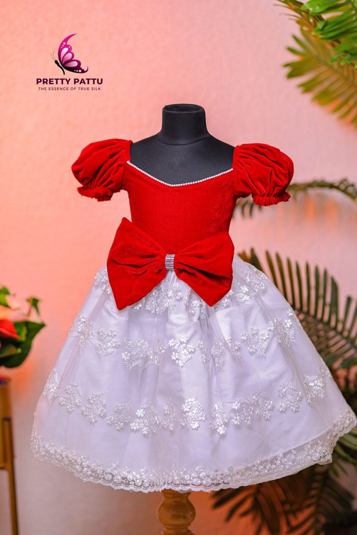 Embroidery designs net frock .