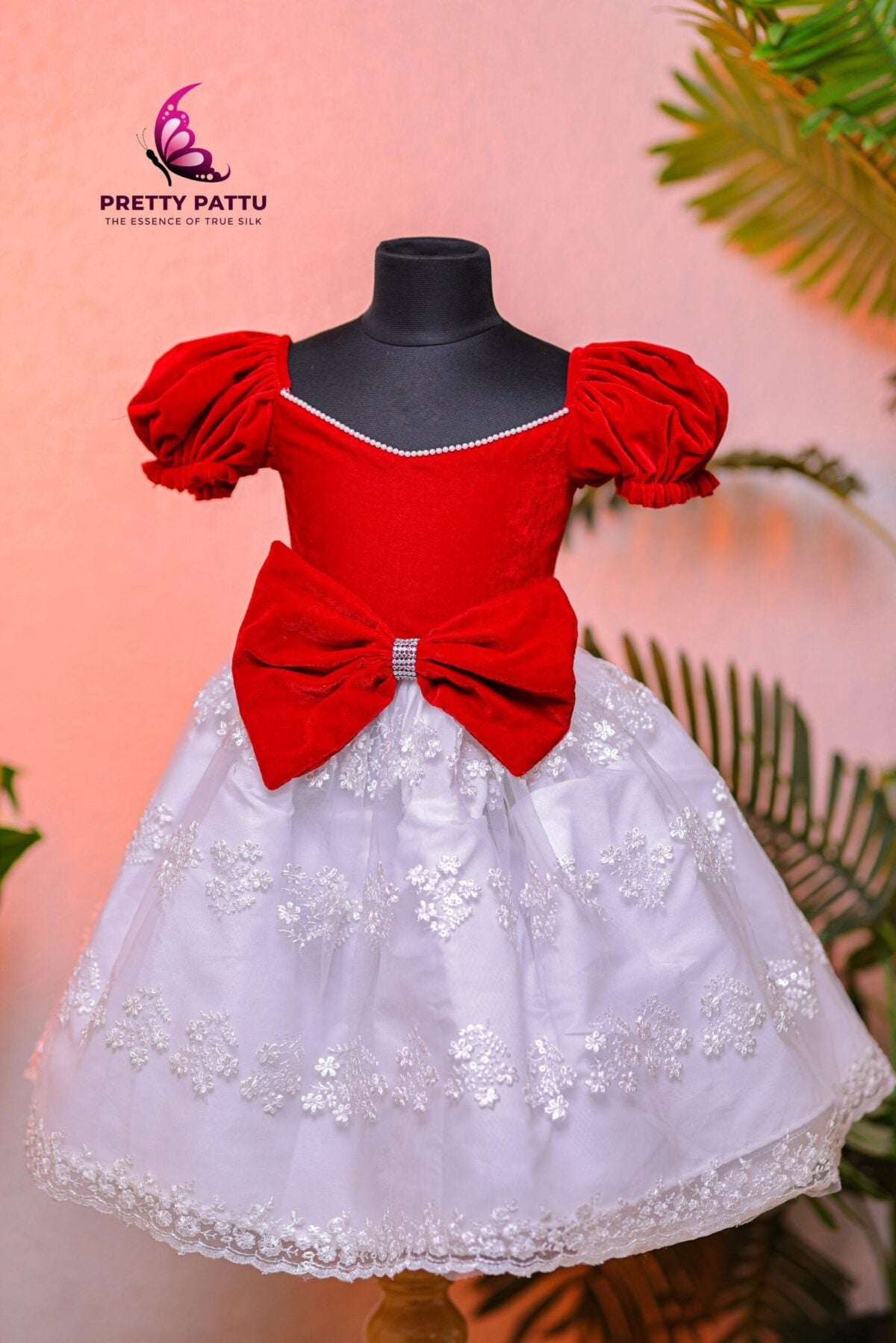 Embroidery designs net frock .