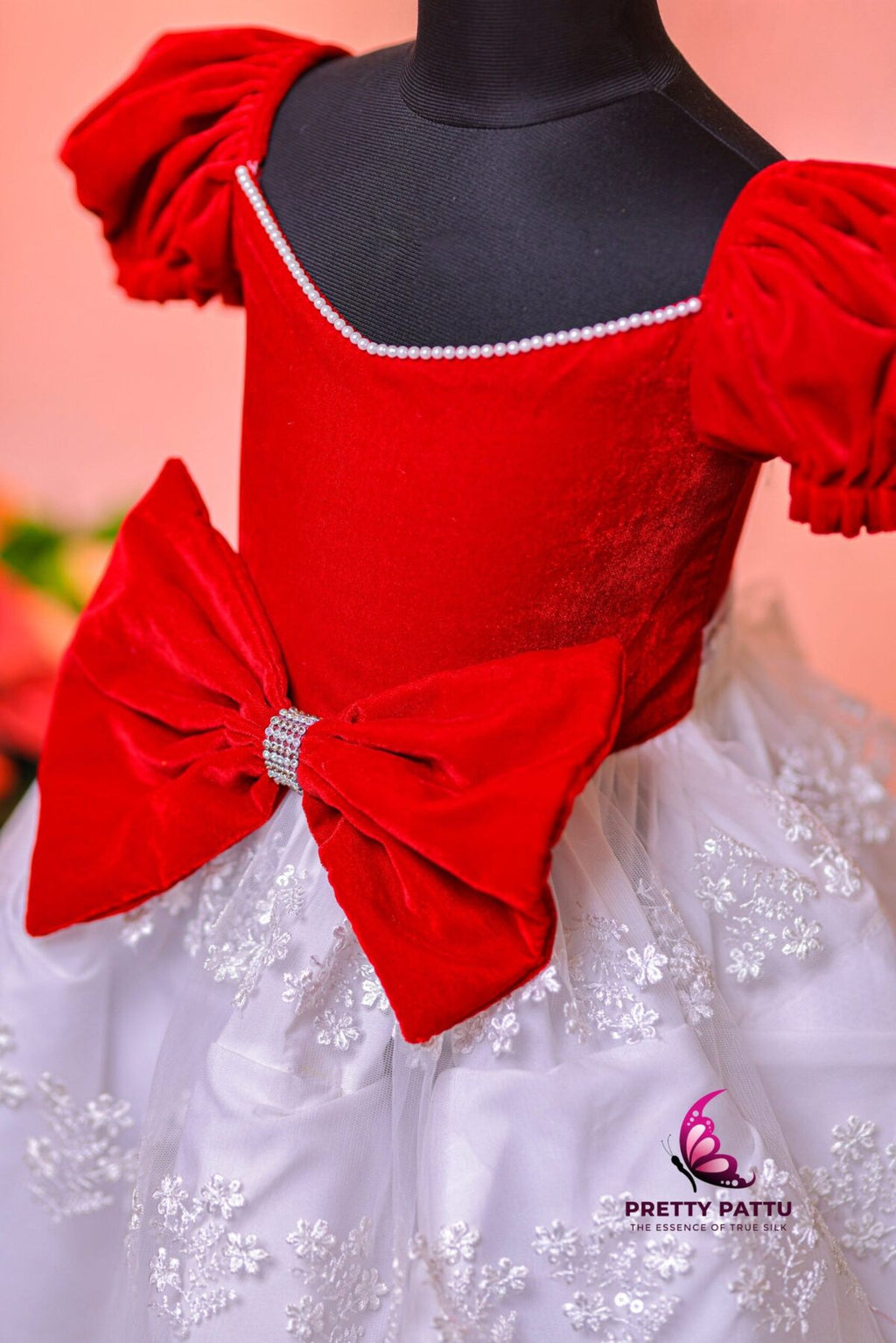 Embroidery designs net frock .