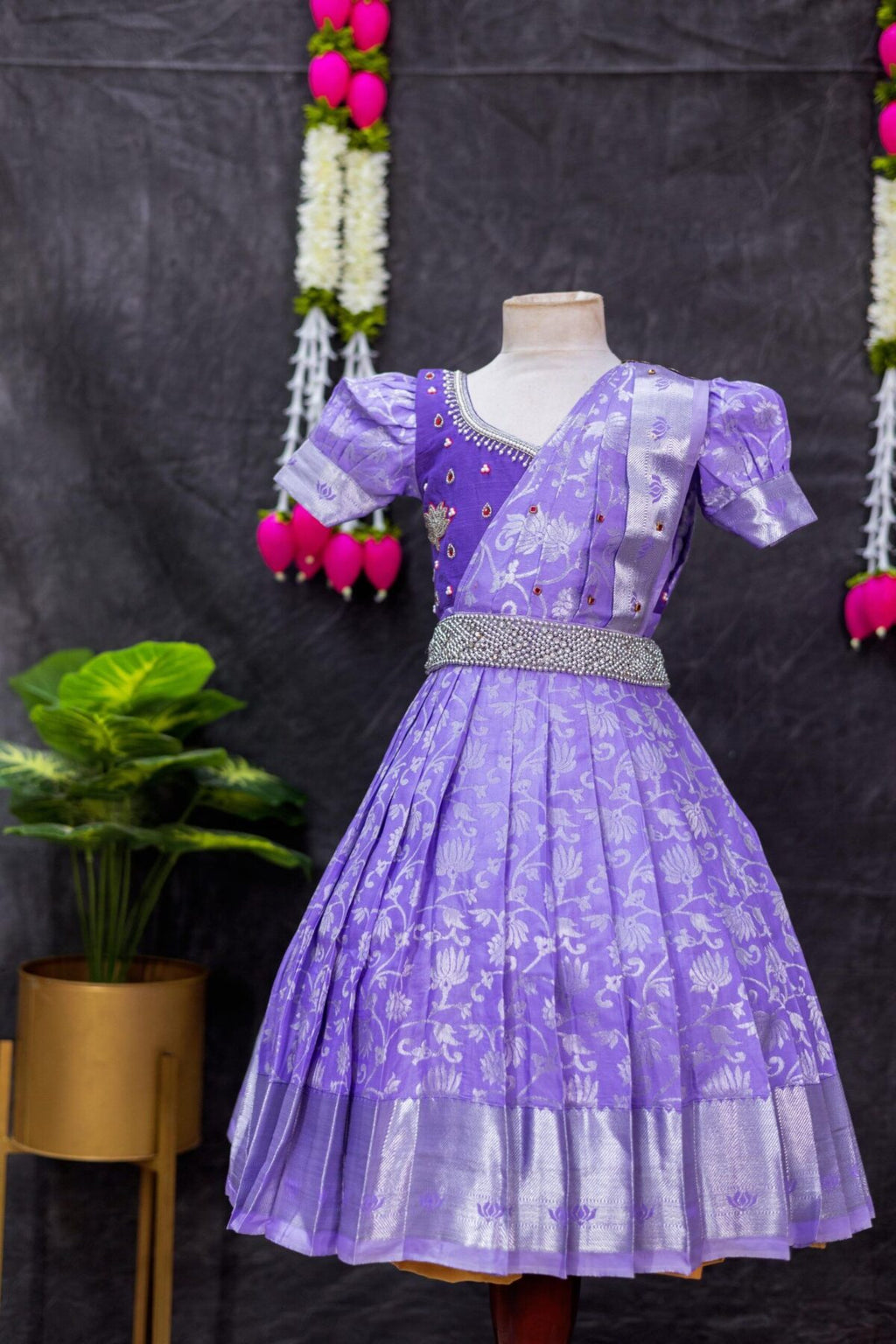 Kanchi Pattu Banarasi Half Saree Model Frock