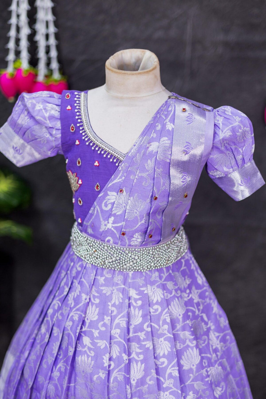 Kanchi Pattu Banarasi Half Saree Model Frock