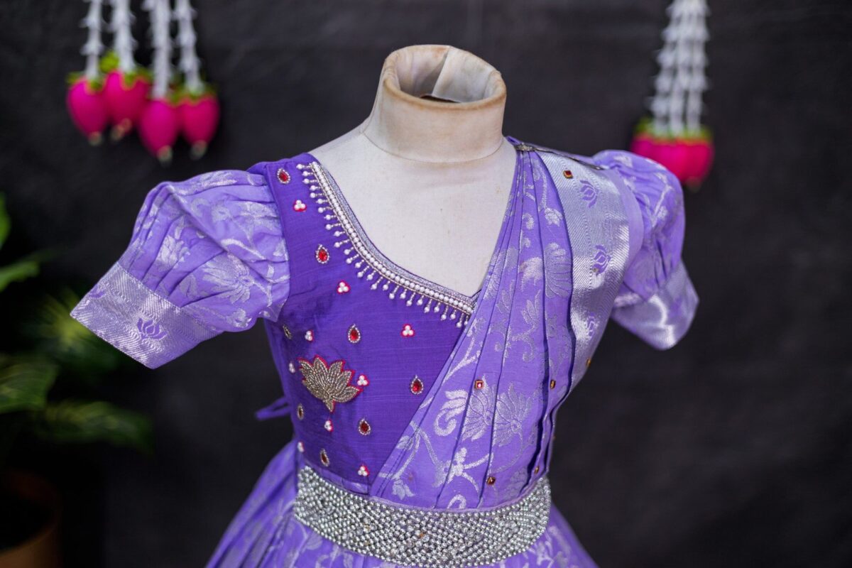 Kanchi Pattu Banarasi Half Saree Model Frock