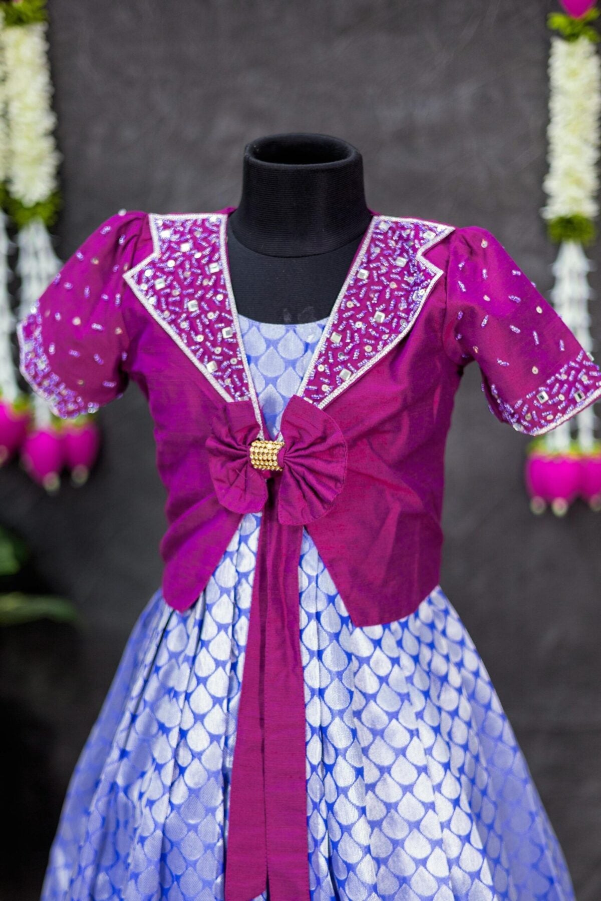 Kanchi Pattu Full Frock with Overcoat