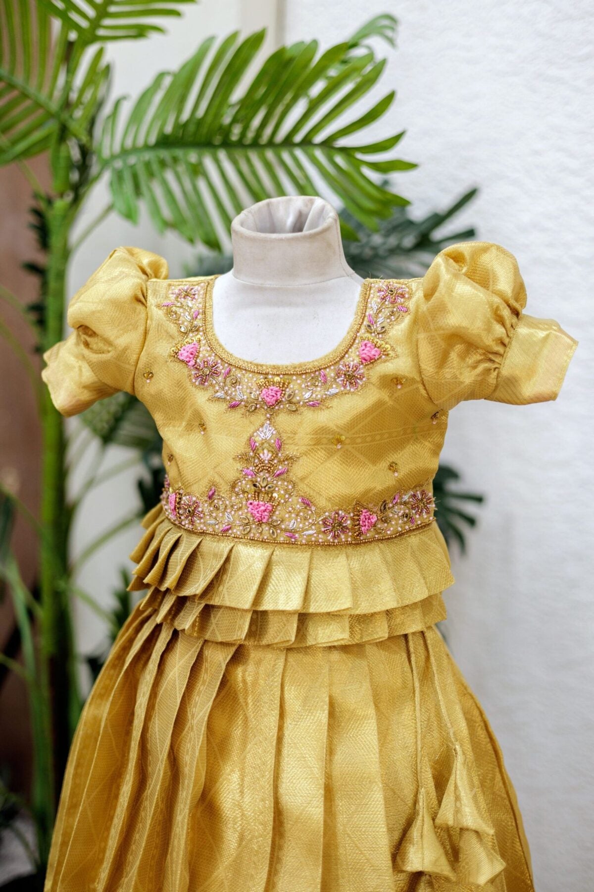 Gold Tissue Banarasi Lehanga