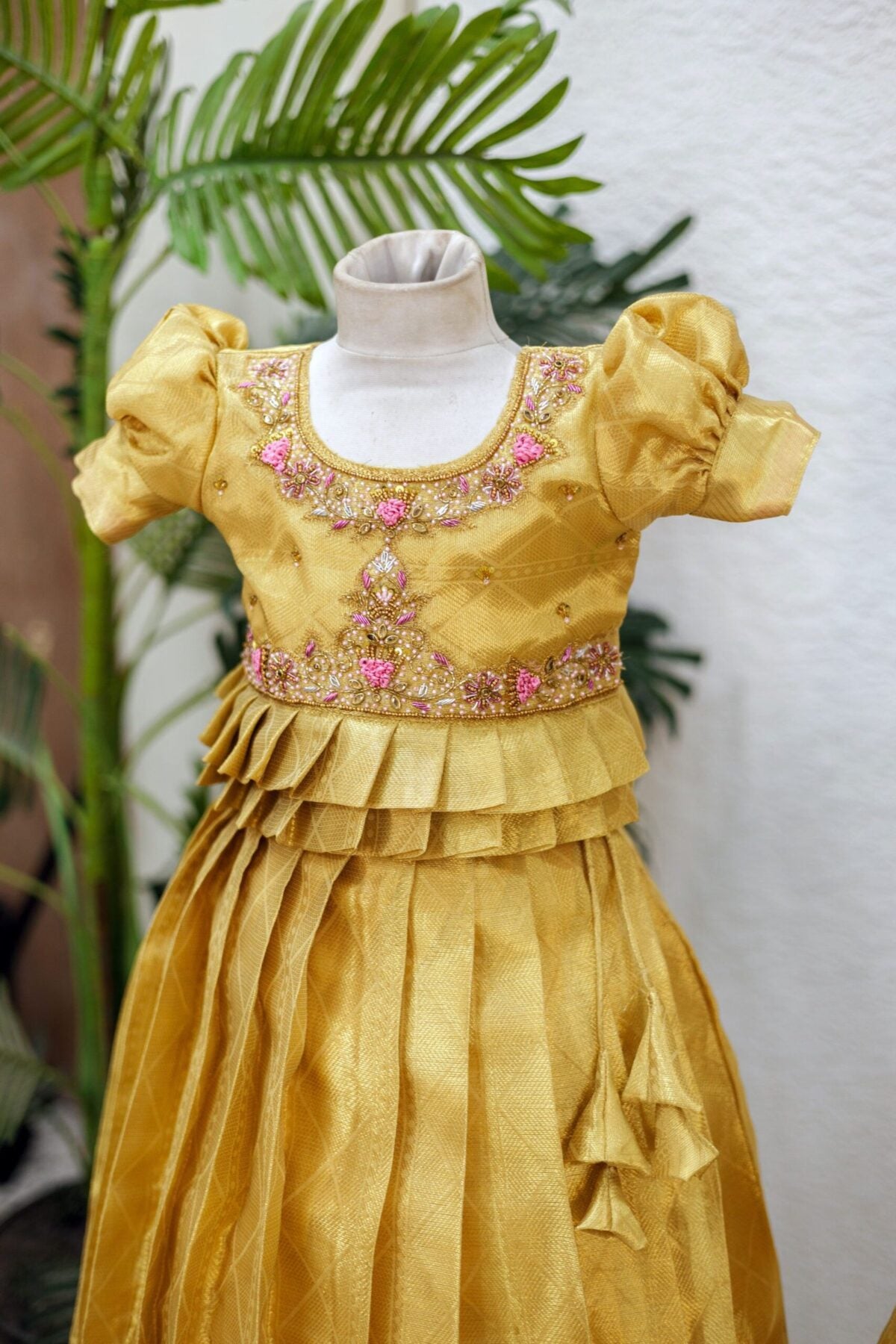 Gold Tissue Banarasi Lehanga