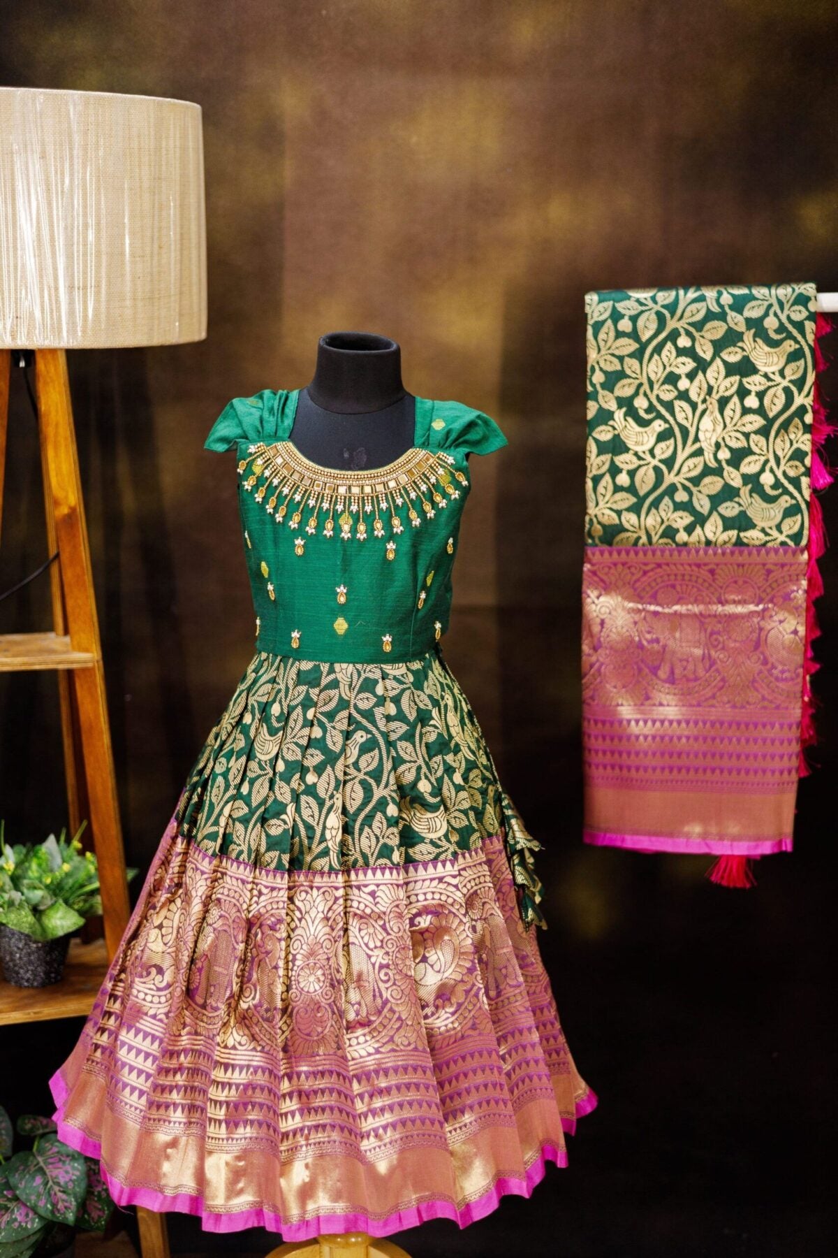 Kalamkari Semi Banarsi Silk