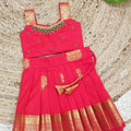 KUMBAKONAM SOFT-SILK LEHENGA AARI WORK TOP