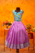 Kanchi Pattu Lehenga with Premium Kalamkari Top