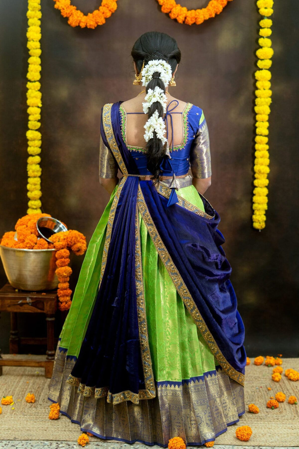 Semi Banarasi Silk Lehanga