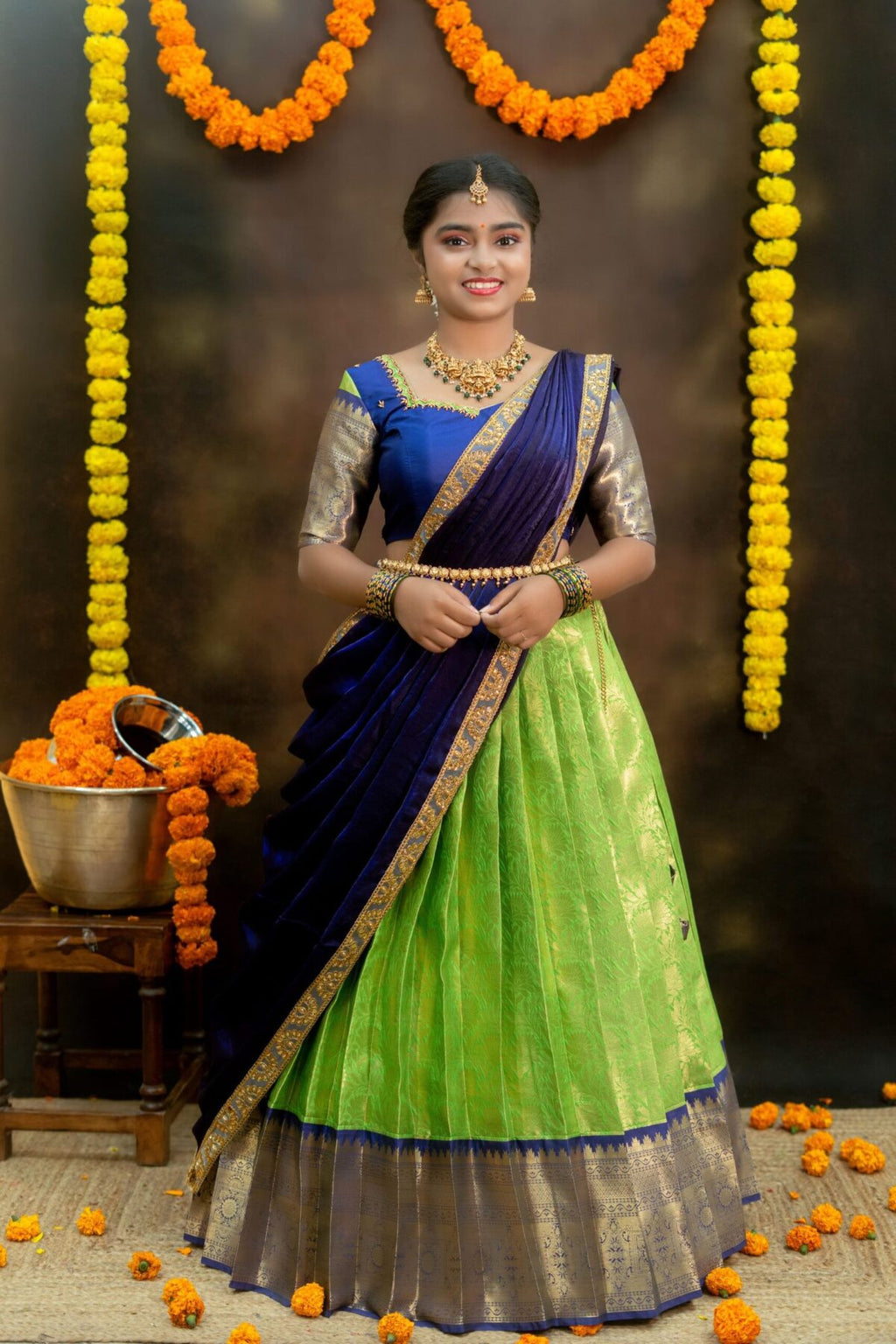 Semi Banarasi Silk Lehanga