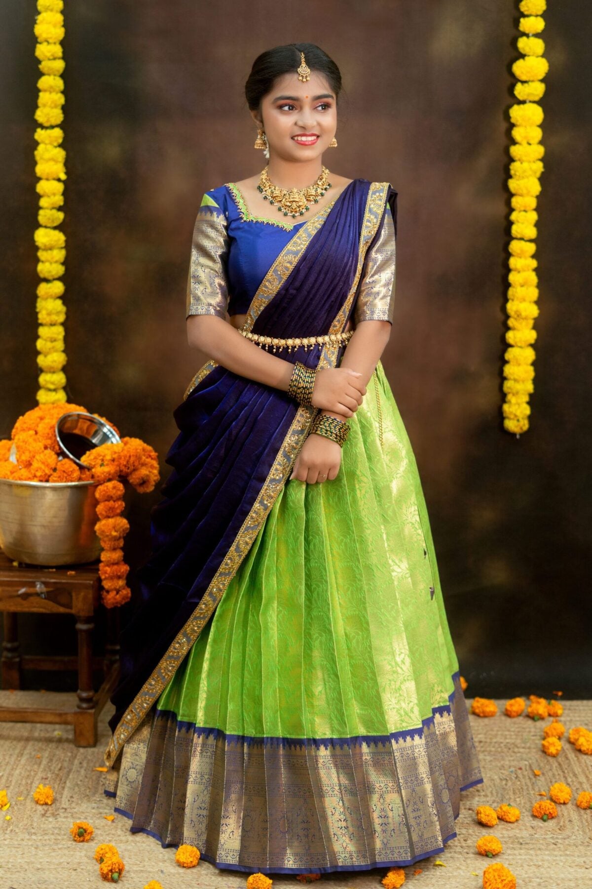 Semi Banarasi Silk Lehanga