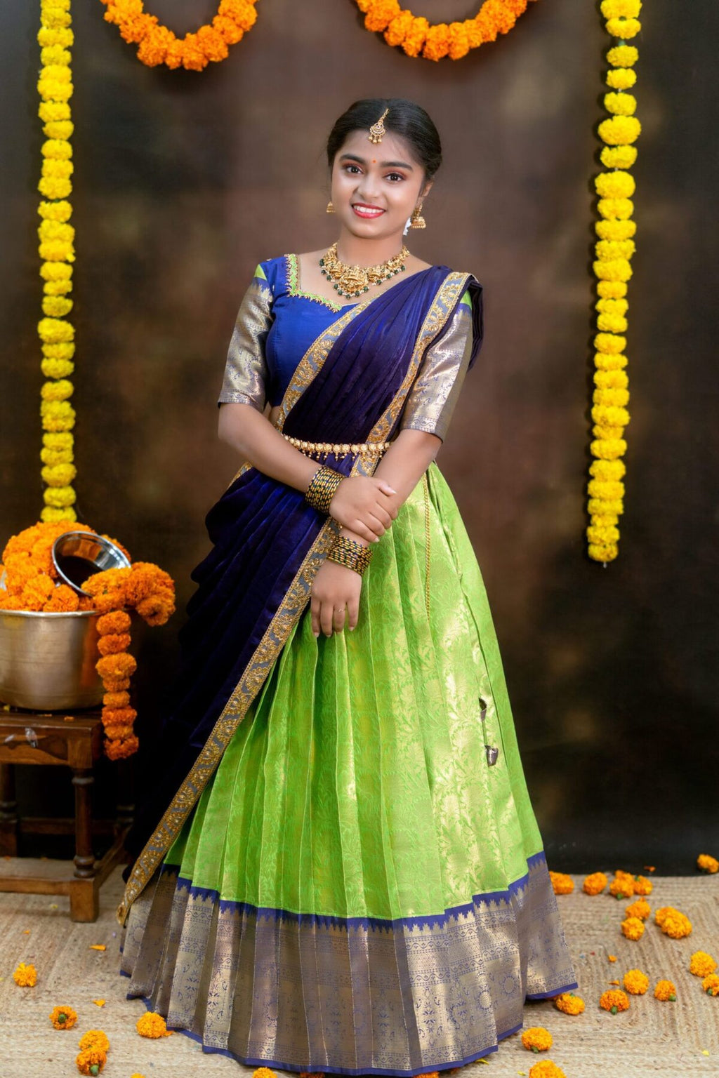 Semi Banarasi Silk Lehanga