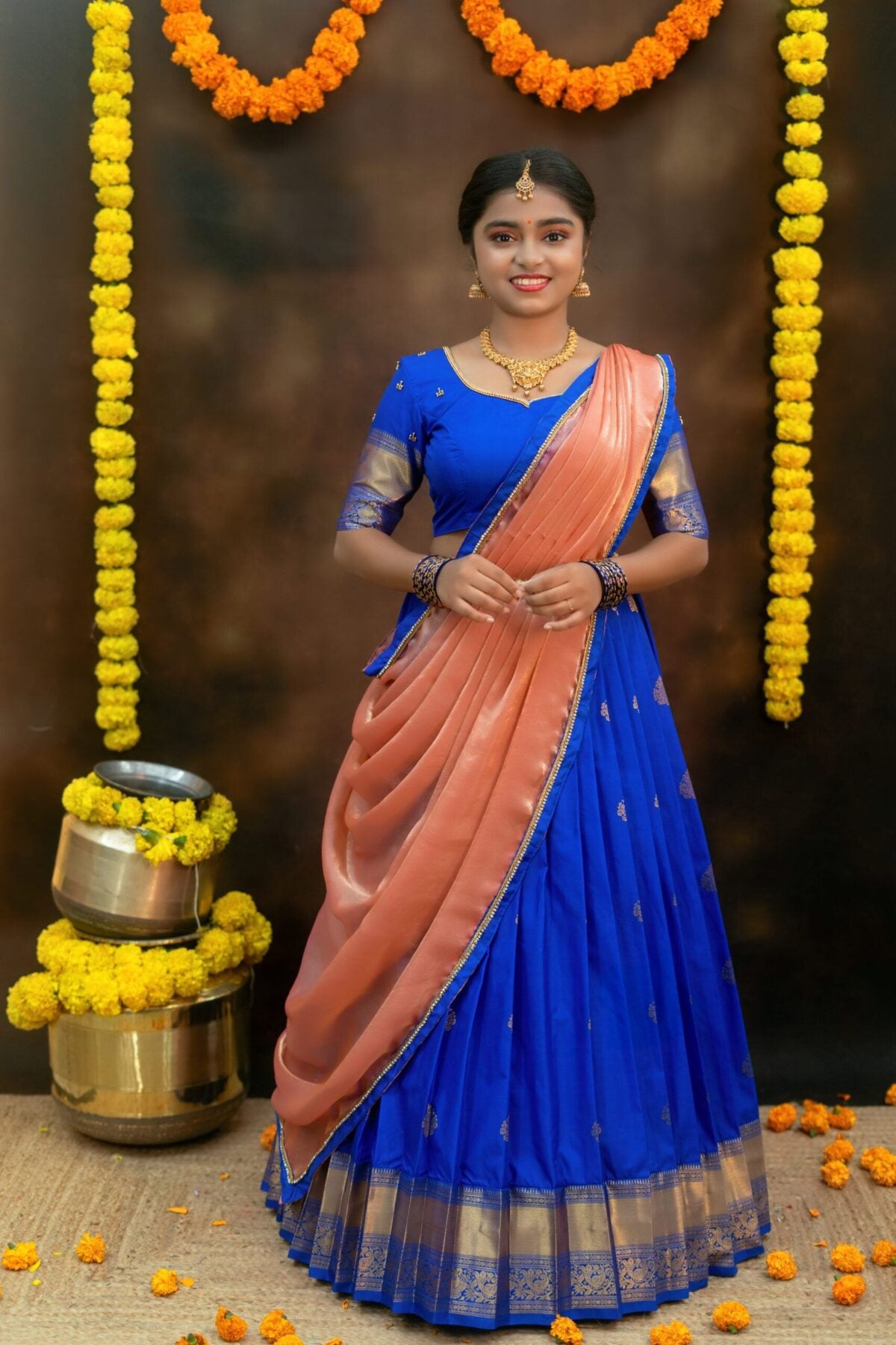 Kumbakonam Soft Silk Lehanga Rich Royal blue tone