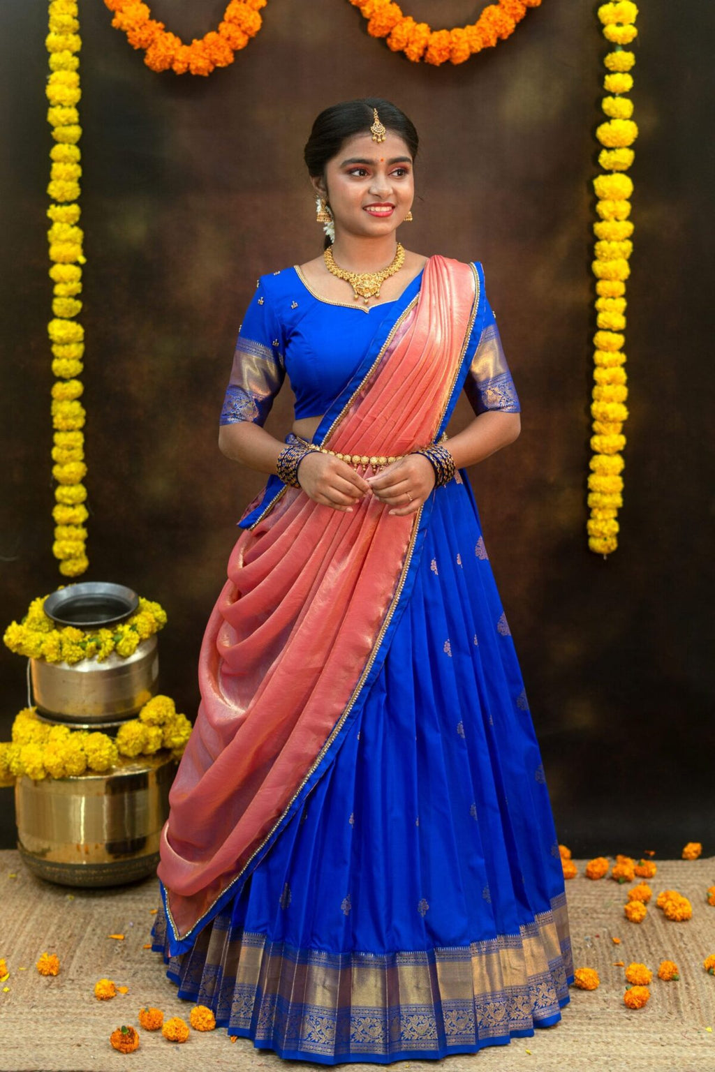 Kumbakonam Soft Silk Lehanga Rich Royal blue tone