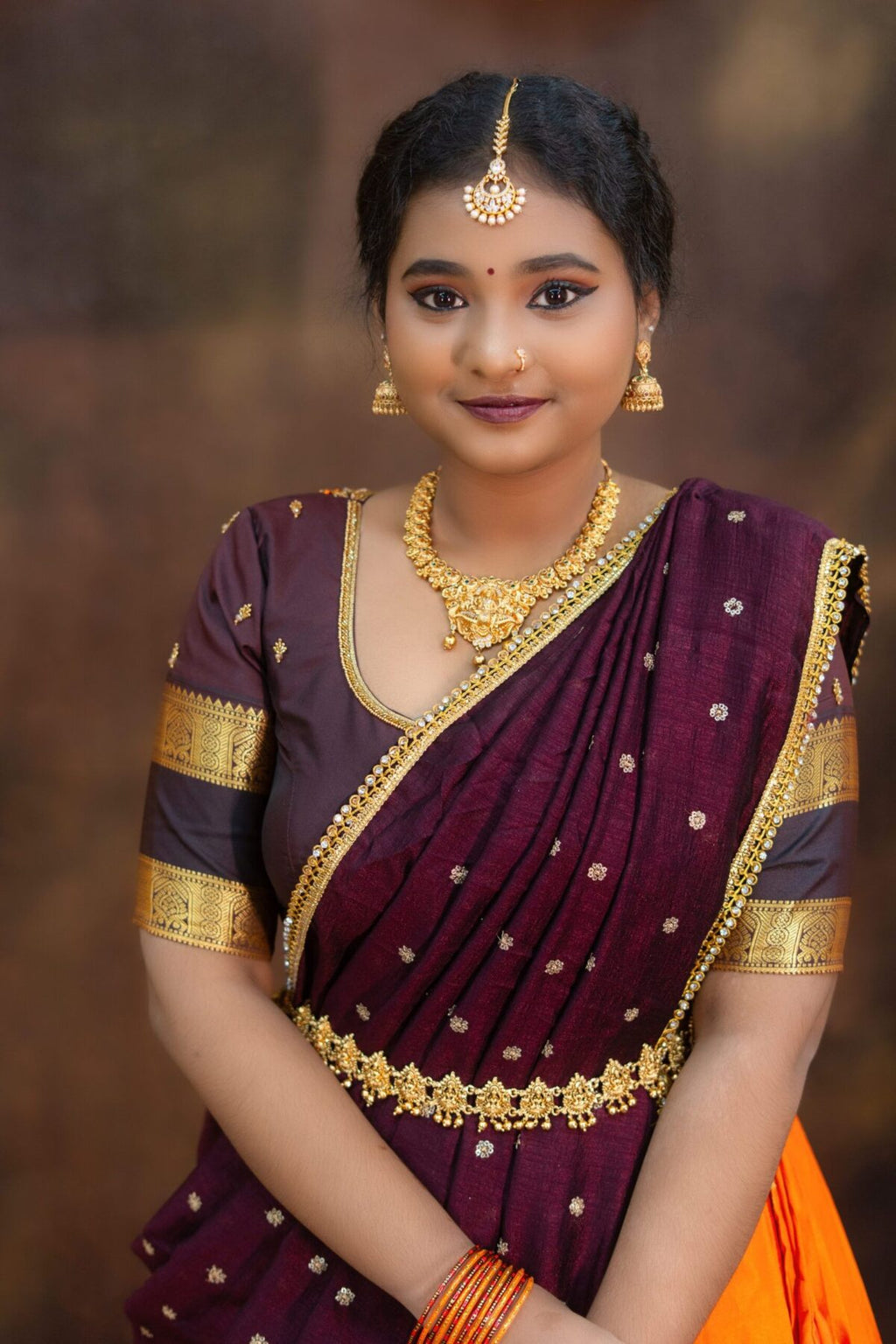 Royal Maroon Sunset Half Saree ✨ Exclusively at Pretty Pattu Boutique 💛
