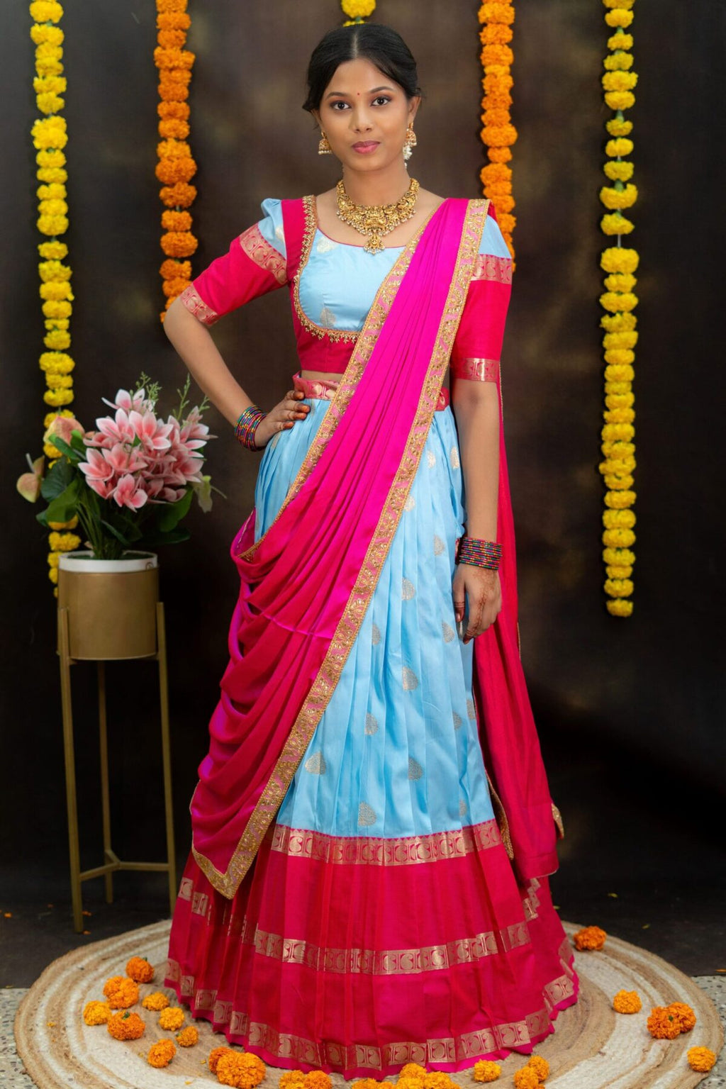 Semi Gadwal soft silk lehenga set