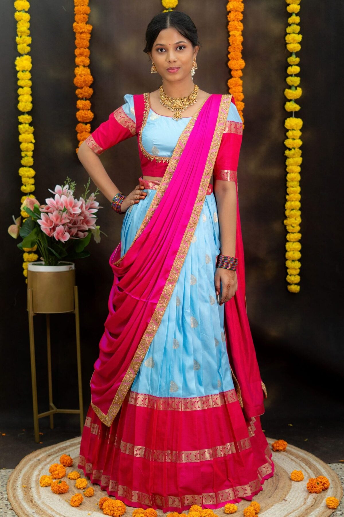 Semi Gadwal soft silk lehenga set