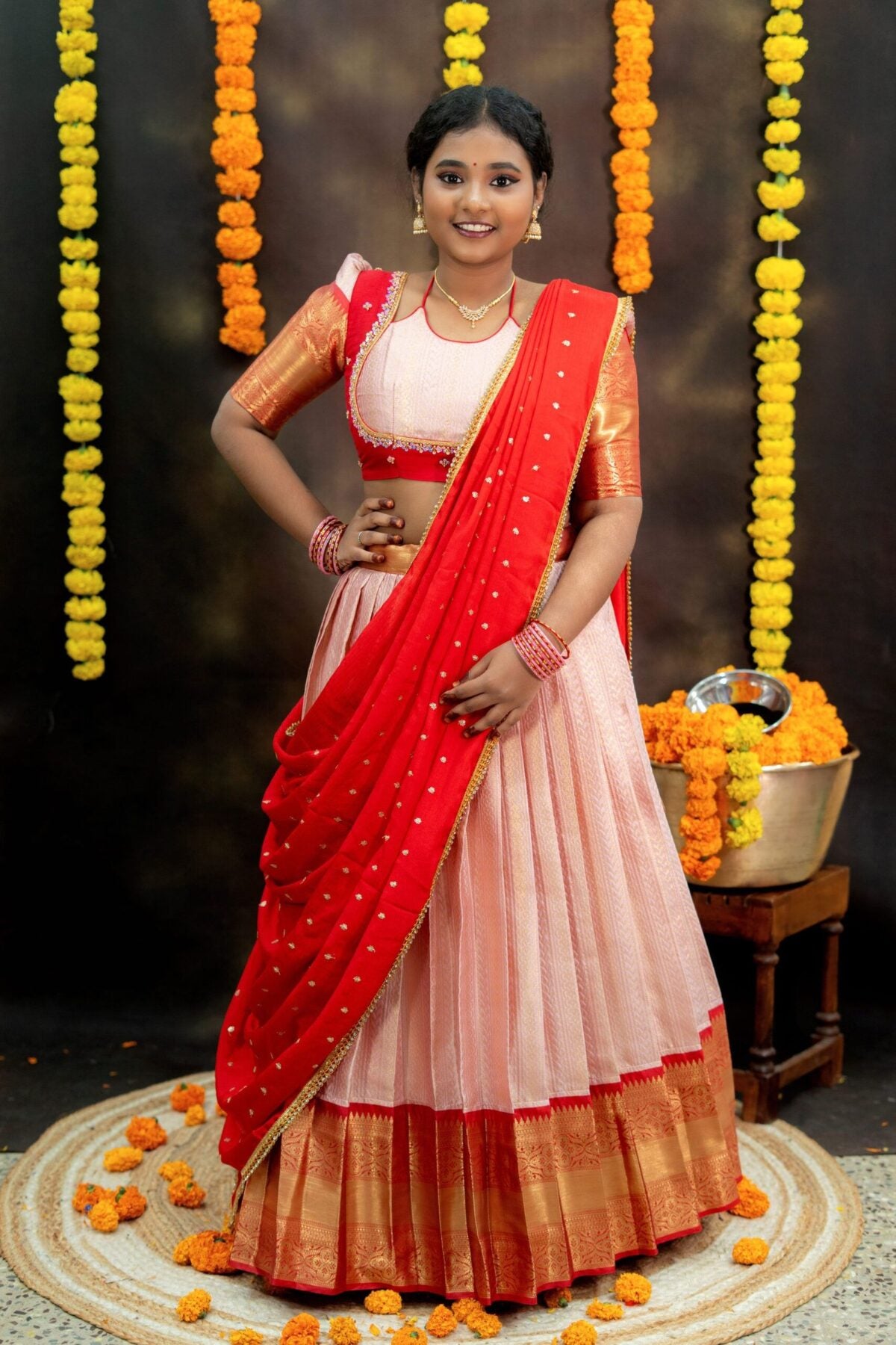 Semi Banarasi Kanchi Pattu Lehanga