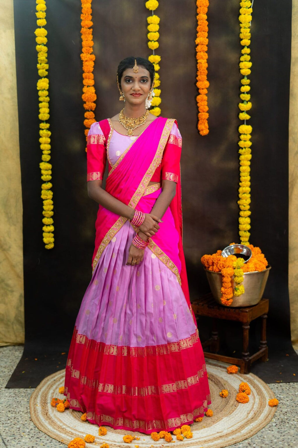 Semi Gadwal soft silk lehenga set