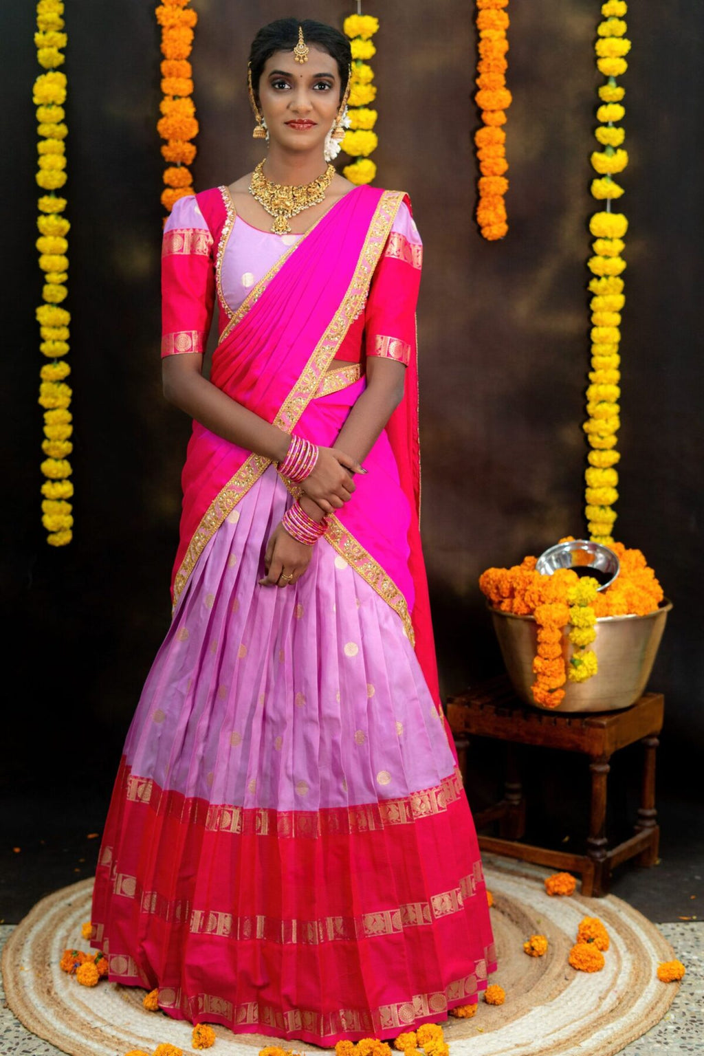 Semi Gadwal soft silk lehenga set