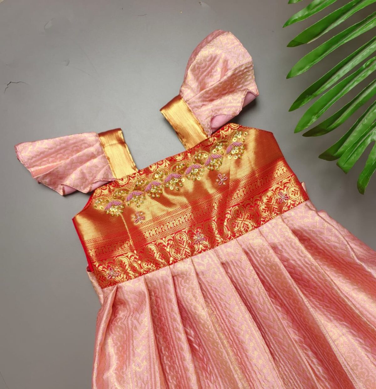 Seme kanchi pattu frock