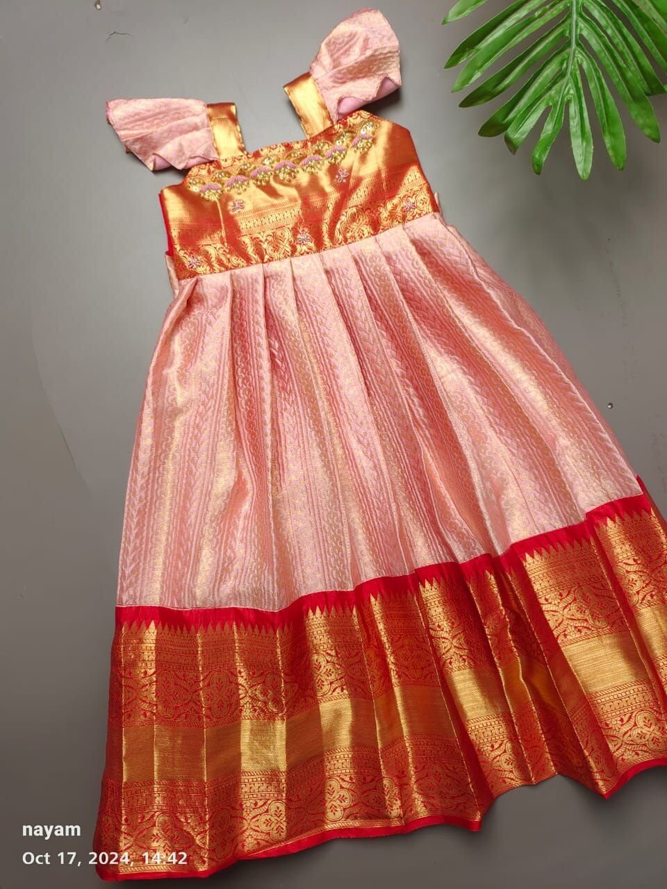 Seme kanchi pattu frock