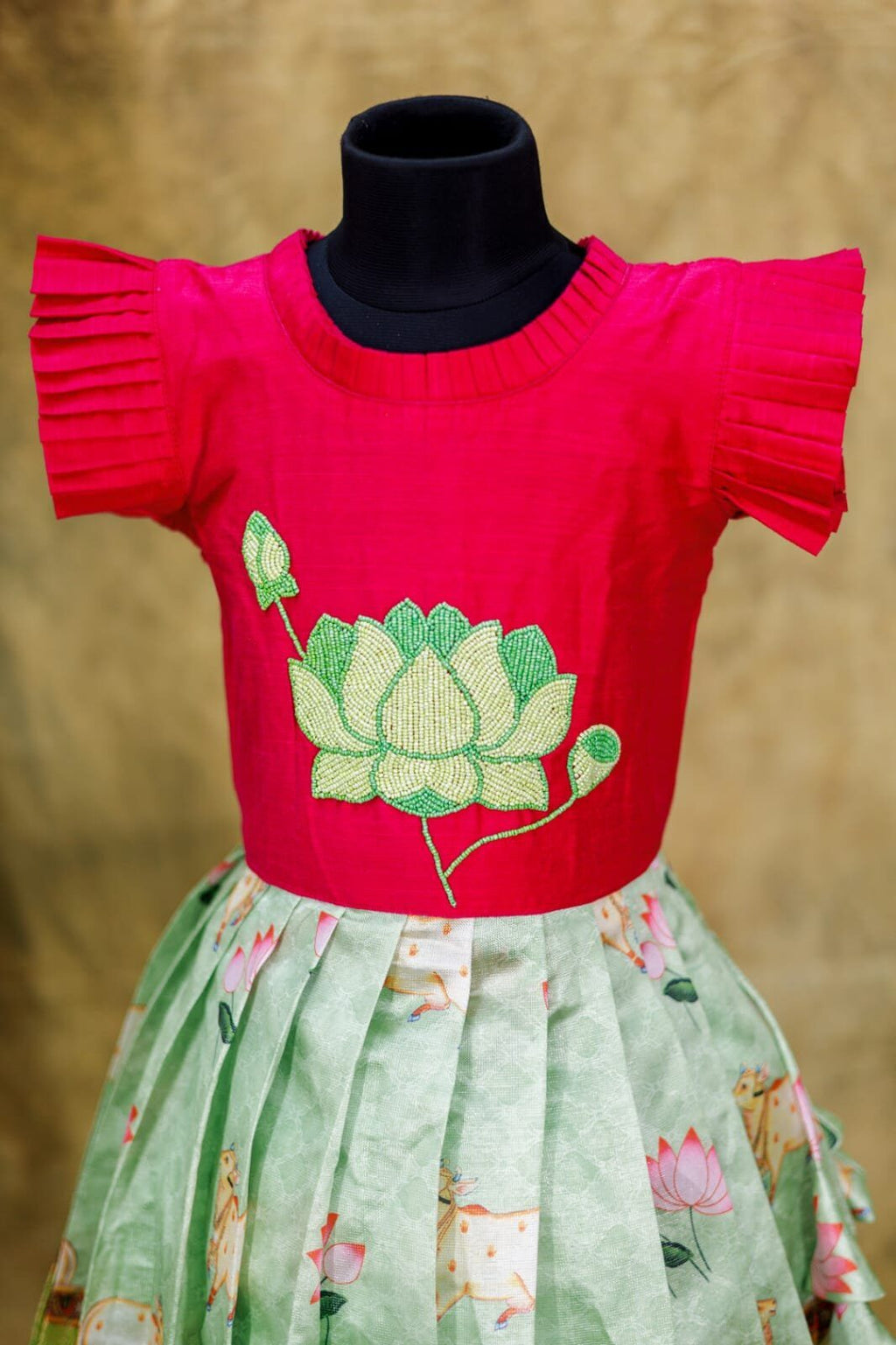 Elegant Pichwai Fabric Lehanga with Raw Silk Top