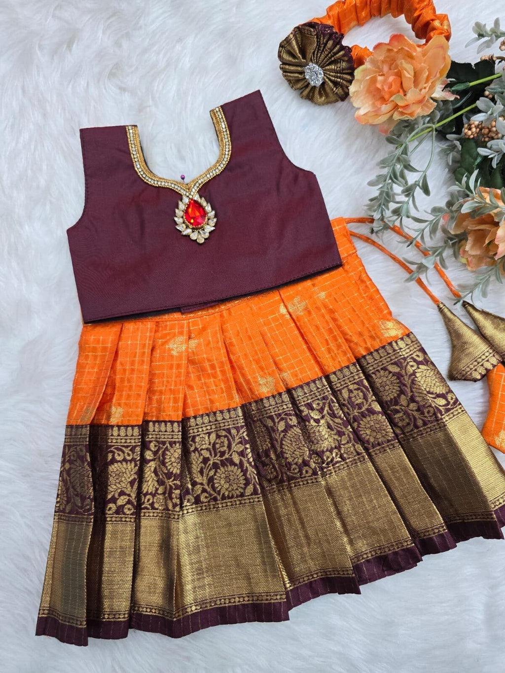 Semi Banarasi Silk Dress