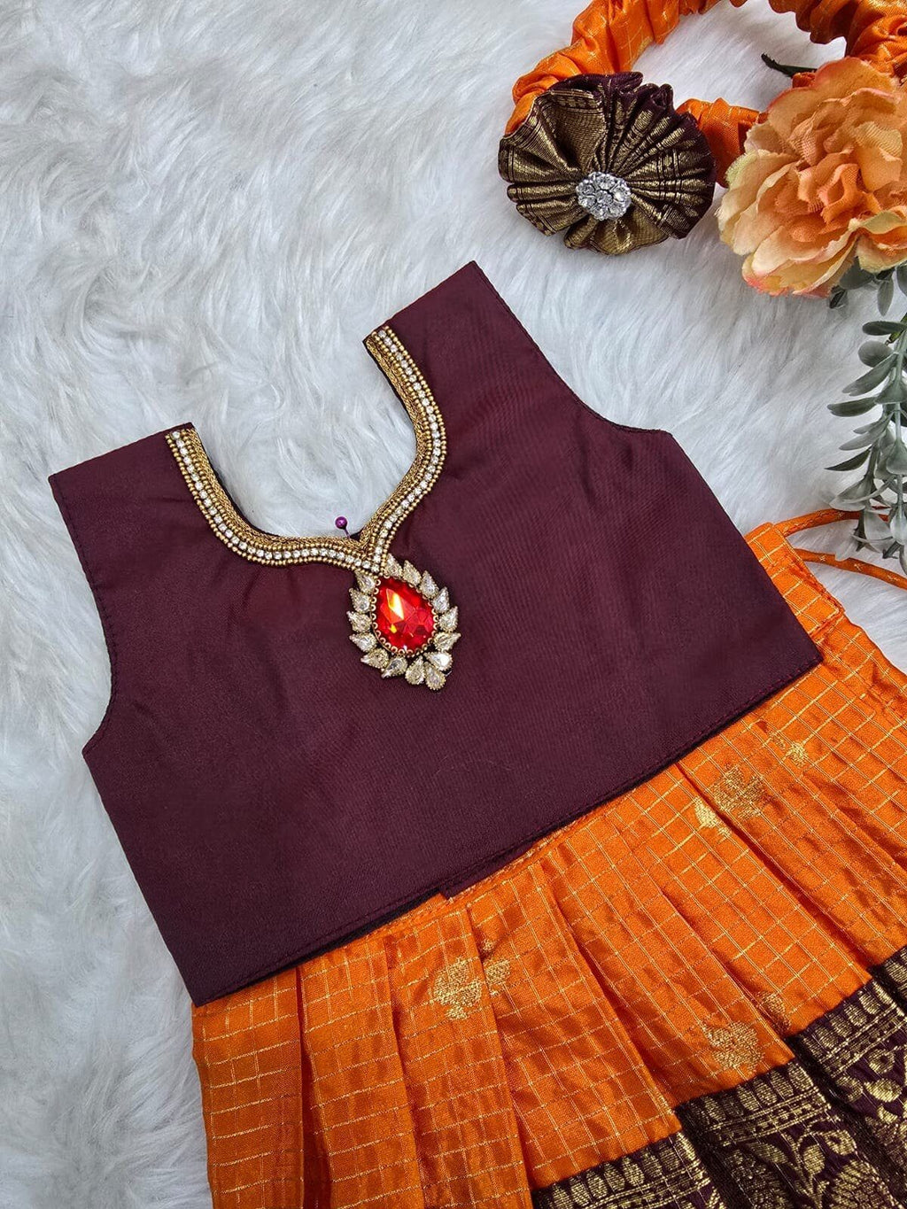 Semi Banarasi Silk Dress