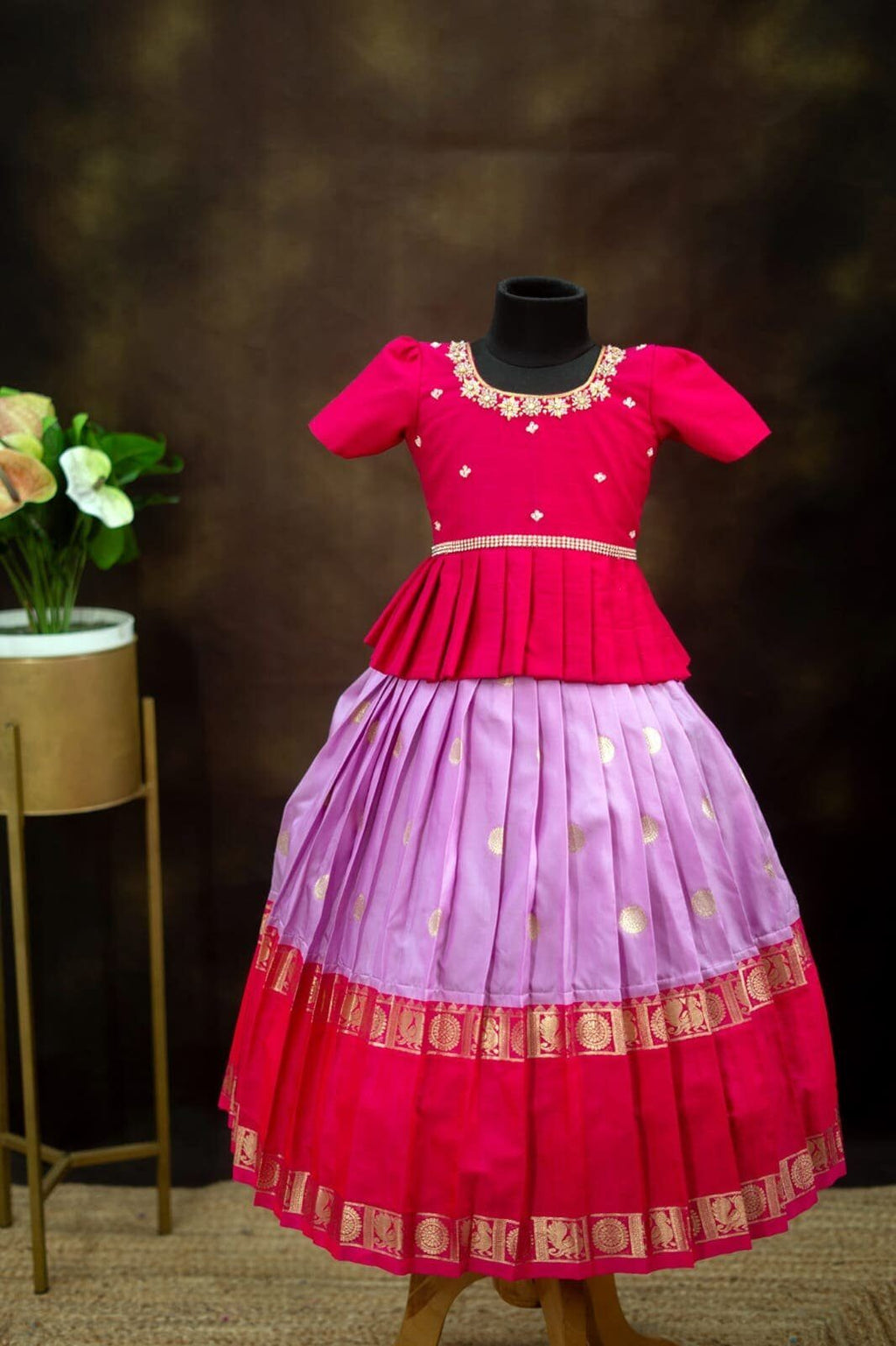 Semi Gadwal Soft Silk Lehenga Set