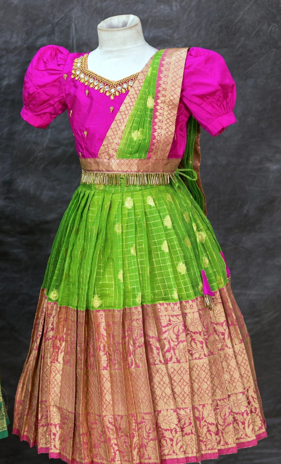 Elegant Organza Lehenga Set – Half Saree Model