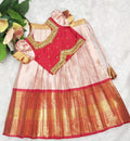 Premium Semi banarasi Soft Silk Lehenga Set – Aari Work Blouse