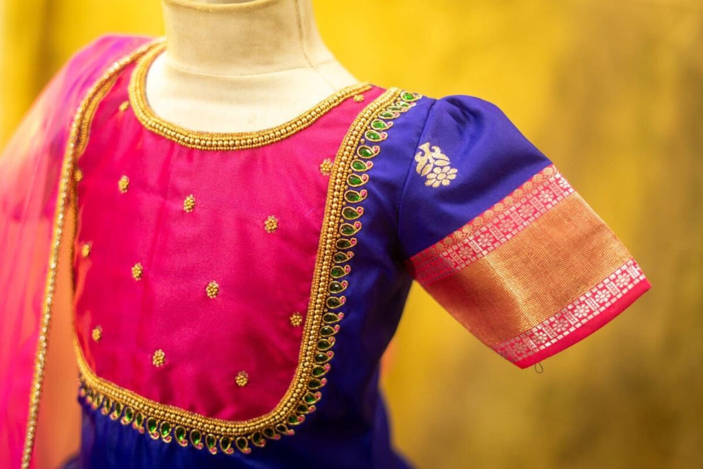 Semi Gadwal Silk Kids Lehenga Set