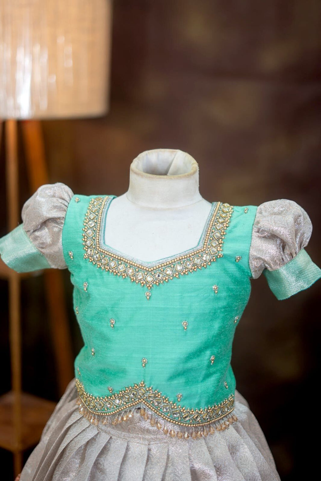 Tissue Banarasi Lehanga with Aari Work Top