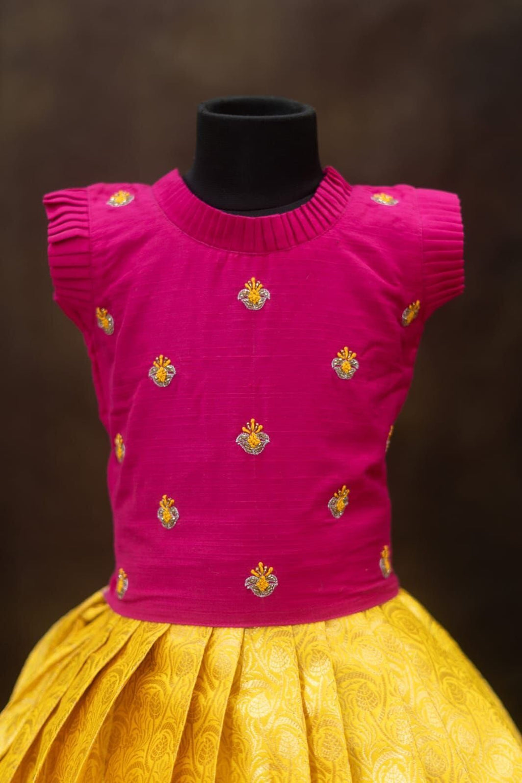 Semi Banarasi lehanga paired with a raw silk top.