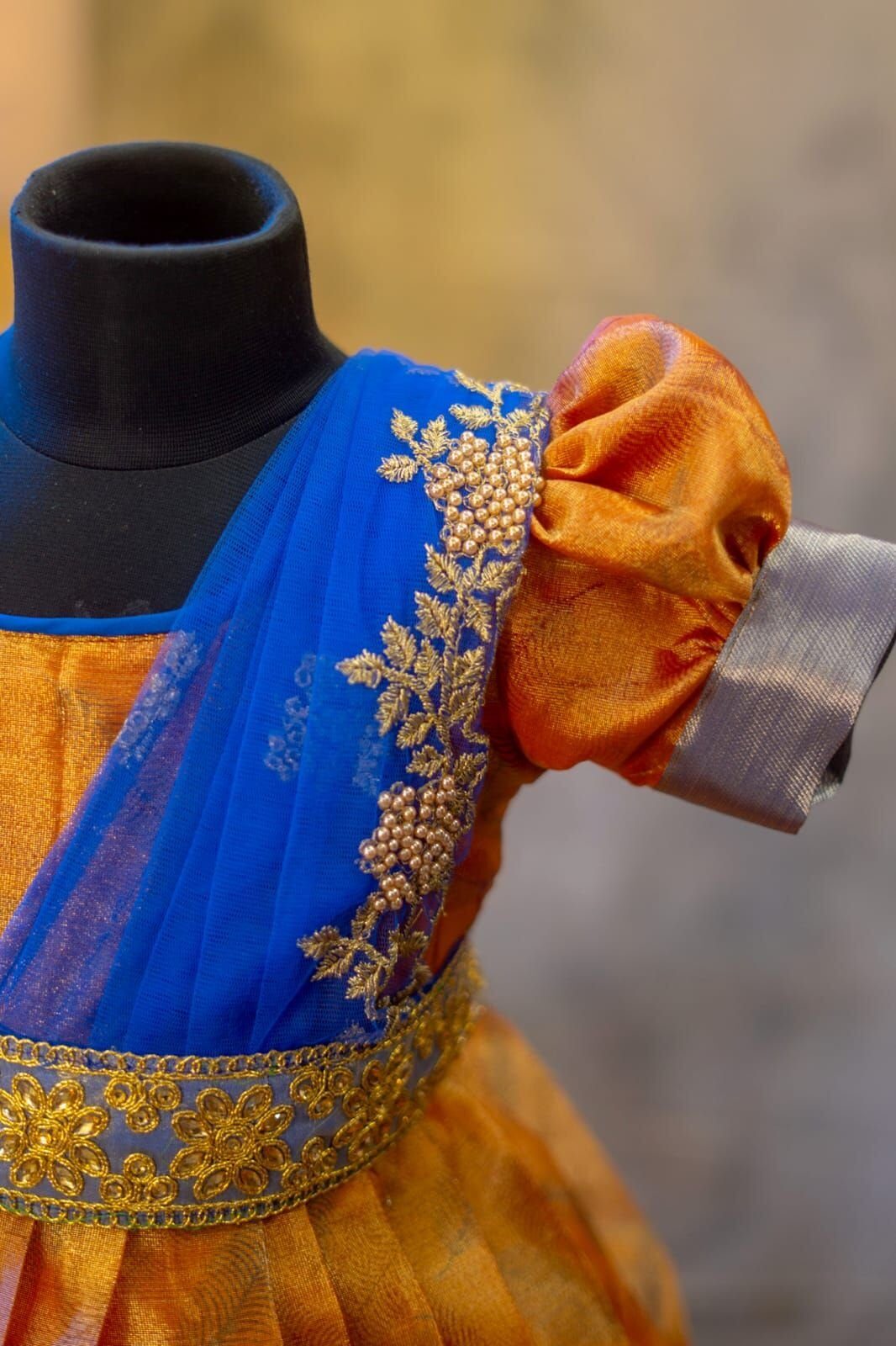 Tissue Banarasi Frock – Half Saree Model