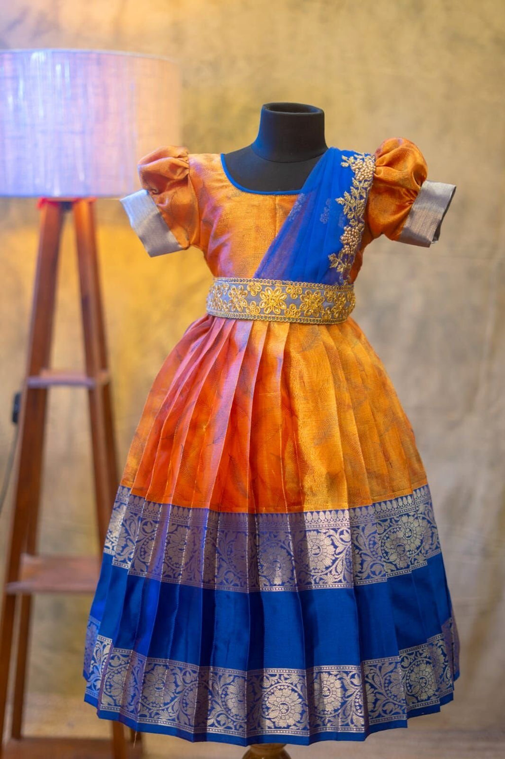 Tissue Banarasi Frock – Half Saree Model
