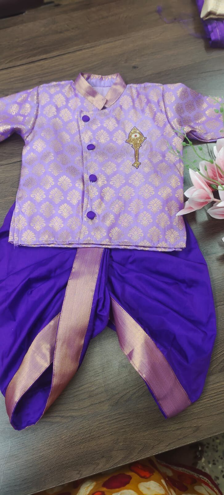 Kanchi Pattu Kurta with Vel Aari Work