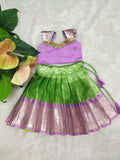 Semi Banarasi Lehenga with Aari Work Top