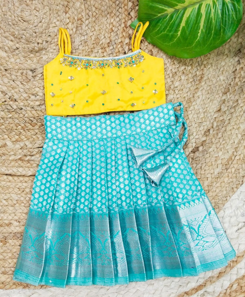 KANCHI PATTU LEHENGA WITH SILK COTTON TOP